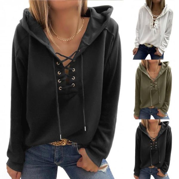 women's hoodies & sweatshirts women hooded sweatshirt oversize autumn pullover long sleeve sports v neck cross lace up moletom feminino, Black
women's hoodies & sweatshirts women hooded sweatshirt oversize autumn pullover long sleeve sports v neck cross lace up moletom feminino, Black