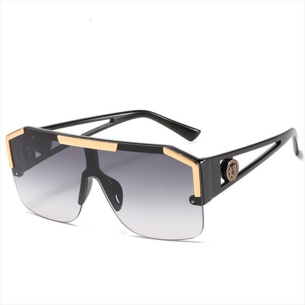 fashion brand oversized square sunglasses men women vintage metal big frame semi rimless sun glasses mirror shades uv400, White;black
fashion brand oversized square sunglasses men women vintage metal big frame semi rimless sun glasses mirror shades uv400, White;black