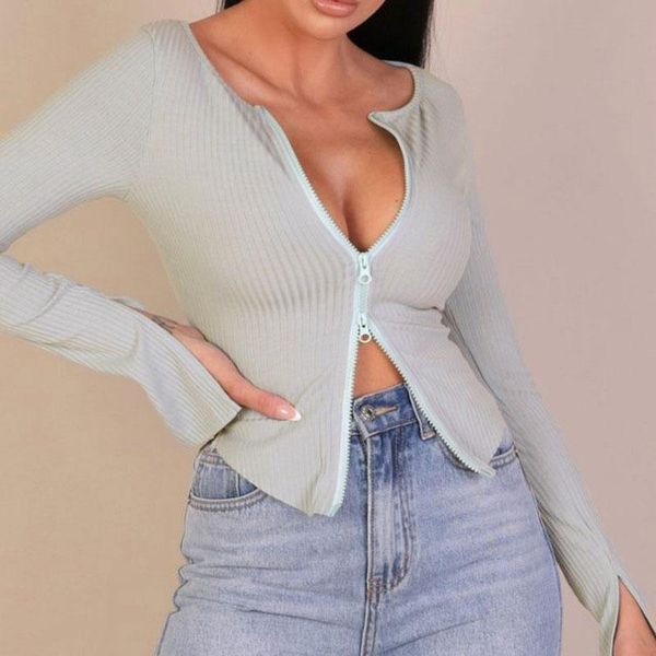 women's t-shirt women front zipper ribbed crop spring autumn long sleeve v neck tight black white t shirts 2021 irregular knitted
women's t-shirt women front zipper ribbed crop spring autumn long sleeve v neck tight black white t shirts 2021 irregular knitted