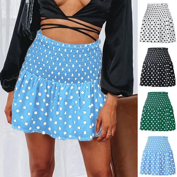 skirts summer women's high waist skirt polka dot short pleated 2021 fashion elegant casual ruffles mini female, Black
skirts summer women's high waist skirt polka dot short pleated 2021 fashion elegant casual ruffles mini female, Black