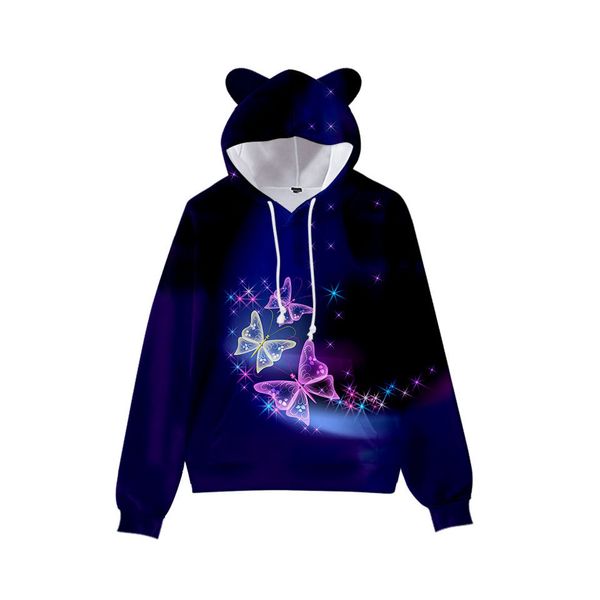 purple silver butterfly print cute boy girl clothes hooded 3d printing hooded sweater autumn early winter ears hooded pullover, Black
purple silver butterfly print cute boy girl clothes hooded 3d printing hooded sweater autumn early winter ears hooded pullover, Black