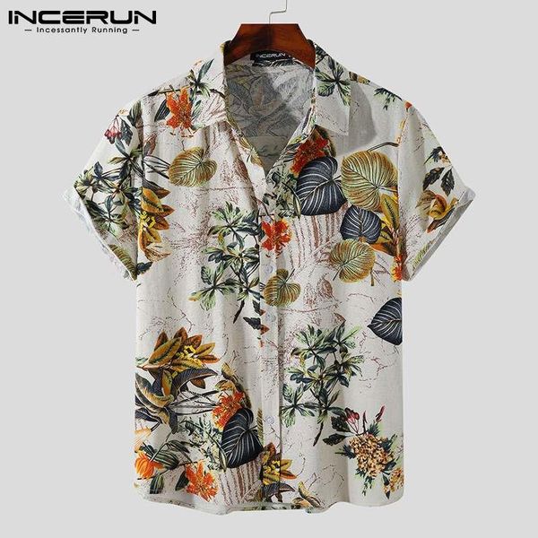 men's casual shirts incerun summer men printed shirt lapel short sleeve button 2021 streetwear camisas vintage cotton hawaiian s-3xl, White;black
men's casual shirts incerun summer men printed shirt lapel short sleeve button 2021 streetwear camisas vintage cotton hawaiian s-3xl, White;black