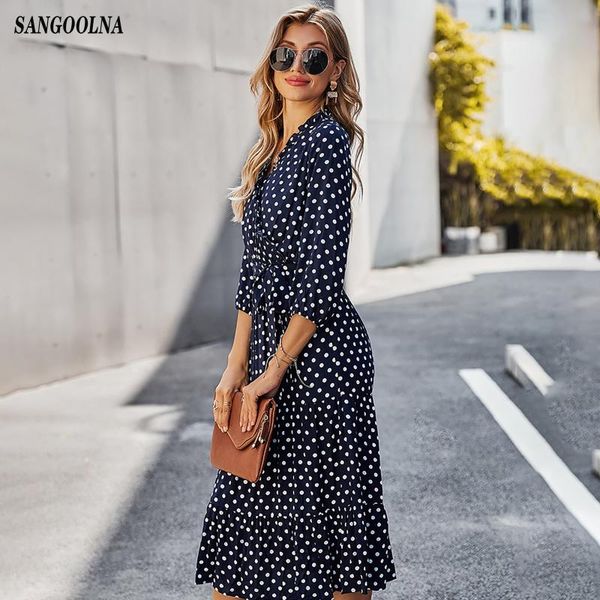 casual dresses 2021 spring autumn polka dot print ladies bowknot sash leisure tunic women long sleeve knee length boho dress, Black;gray
casual dresses 2021 spring autumn polka dot print ladies bowknot sash leisure tunic women long sleeve knee length boho dress, Black;gray