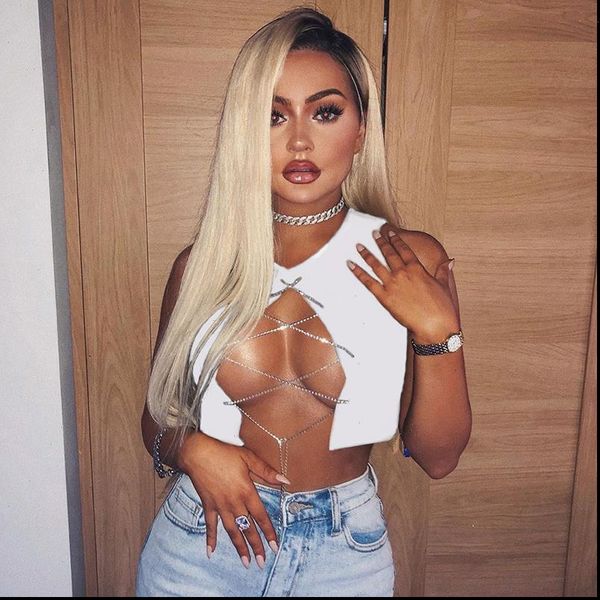 shiny rhinestones hollow out tank crystal diamonds link chain sleeveless crop ladies night clubwear fashion, White
shiny rhinestones hollow out tank crystal diamonds link chain sleeveless crop ladies night clubwear fashion, White