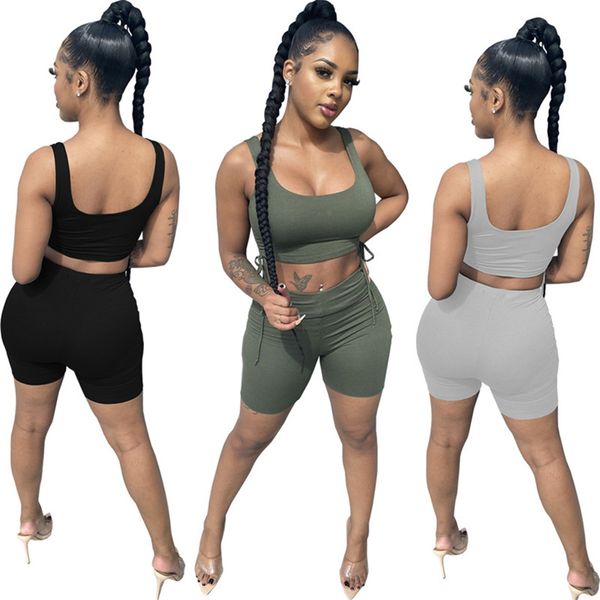 plus size women tracksuit yoga 2 piece sets summer clothing sleeveless tank ini shorts sports jogger suit solid color outfits 4592, Gray
plus size women tracksuit yoga 2 piece sets summer clothing sleeveless tank ini shorts sports jogger suit solid color outfits 4592, Gray