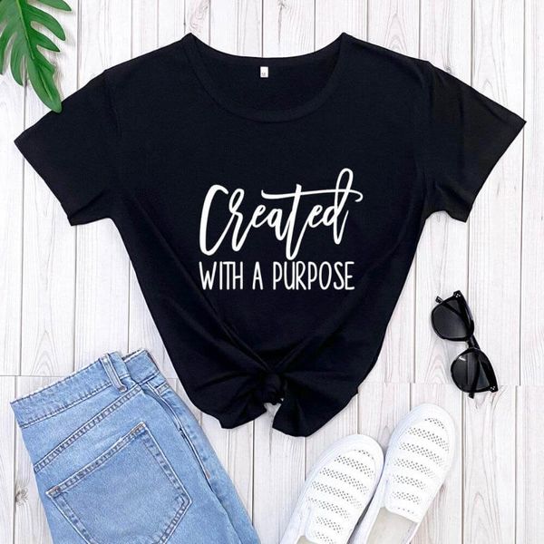women's t-shirt created with a purpose christian shirt arrival casual 100%cotton funny t faith religious shirts, White
women's t-shirt created with a purpose christian shirt arrival casual 100%cotton funny t faith religious shirts, White