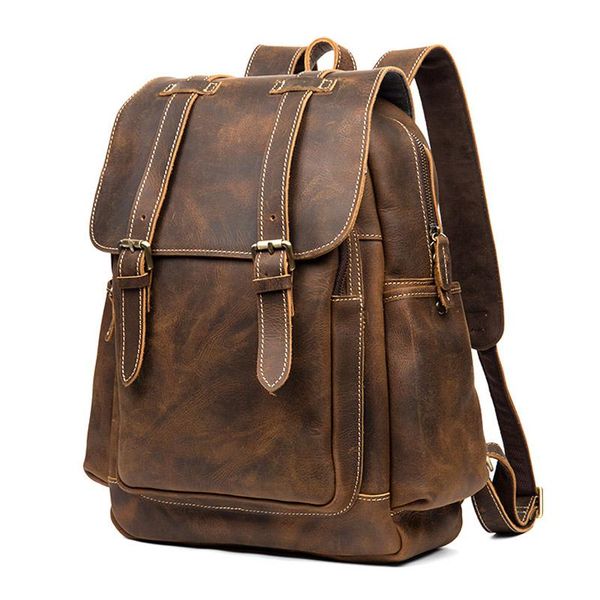 backpack boleke vintage crazy horse leather men genuine lapbrown cow school rucksack bag
backpack boleke vintage crazy horse leather men genuine lapbrown cow school rucksack bag
