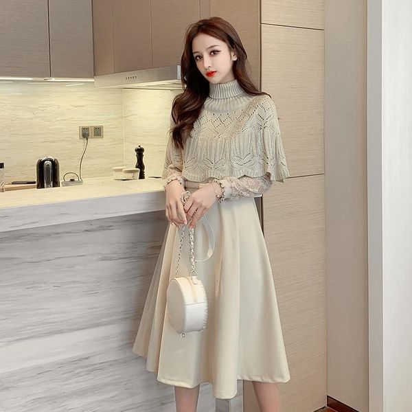 casual dresses 2021 autumn winter women dress turtleneck shawl lace patchwork button belt 2 colour a-line fashion knee-length, Black;gray
casual dresses 2021 autumn winter women dress turtleneck shawl lace patchwork button belt 2 colour a-line fashion knee-length, Black;gray