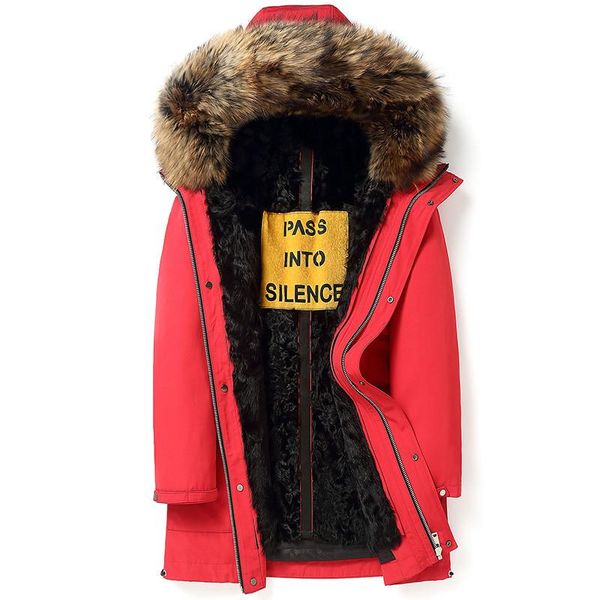 men's leather & faux parka homme real wool liner coat winter jacket men raccoon fur collar long plus size veste fgb-18095 my1225, Black
men's leather & faux parka homme real wool liner coat winter jacket men raccoon fur collar long plus size veste fgb-18095 my1225, Black
