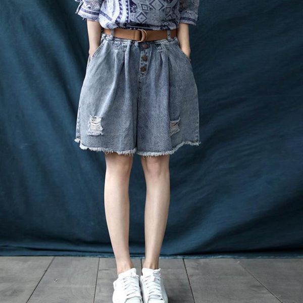 women's jeans johnature summer loose leisure korean elastic waist wide leg shorts 2021 comfortable pockets all-match women denim, Blue
women's jeans johnature summer loose leisure korean elastic waist wide leg shorts 2021 comfortable pockets all-match women denim, Blue