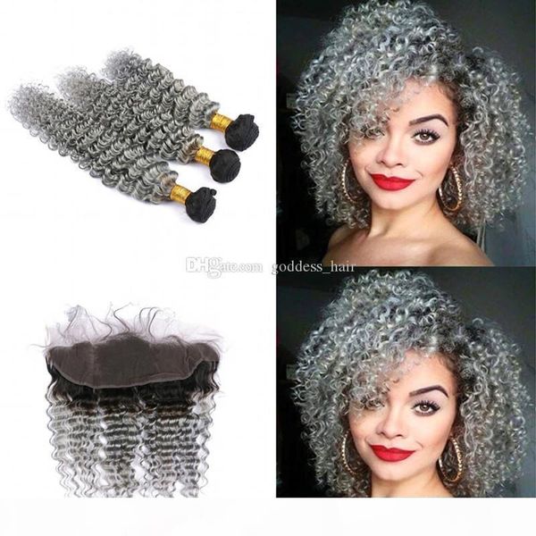 dark roots deep wave 1b grey hair 3bundles with lace frontal ear to ear frontal with ombre 1b grey deep curly hair extension, Black;brown
dark roots deep wave 1b grey hair 3bundles with lace frontal ear to ear frontal with ombre 1b grey deep curly hair extension, Black;brown