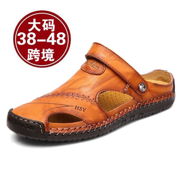 2021 trend large size men's summer outdoor beach sho soft bottom baotou sandals, Black
2021 trend large size men's summer outdoor beach sho soft bottom baotou sandals, Black