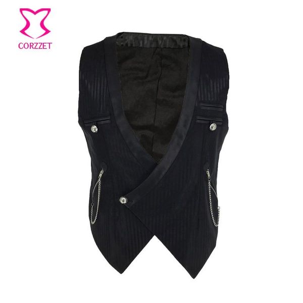 men's jackets corzzet steampunk corset black striped chain stand collar sleeveless slim fit mens suit vest male waistcoat gilet homme j, Black;brown
men's jackets corzzet steampunk corset black striped chain stand collar sleeveless slim fit mens suit vest male waistcoat gilet homme j, Black;brown