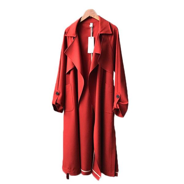 women's trench coats spring autumn women casual long coat mature wild vintage fashion belt plus size windbreaker, Tan;black
women's trench coats spring autumn women casual long coat mature wild vintage fashion belt plus size windbreaker, Tan;black