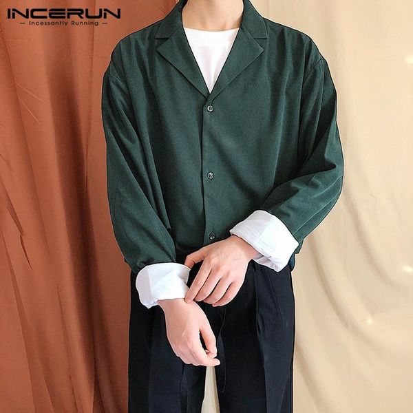 men solid color shirts incerun casual long sleeve lapel neck camisa male kroean style buttons chemise elegants loose blusas 5xl, White;black
men solid color shirts incerun casual long sleeve lapel neck camisa male kroean style buttons chemise elegants loose blusas 5xl, White;black