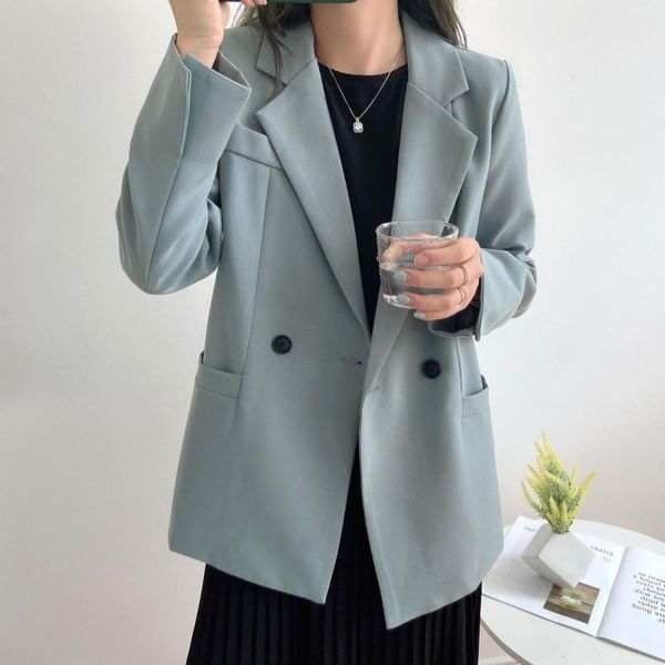 simple blazer women office ladies korean fashion solid notched pocket jacket coats female 2021 spring autumn blazers, White;black
simple blazer women office ladies korean fashion solid notched pocket jacket coats female 2021 spring autumn blazers, White;black