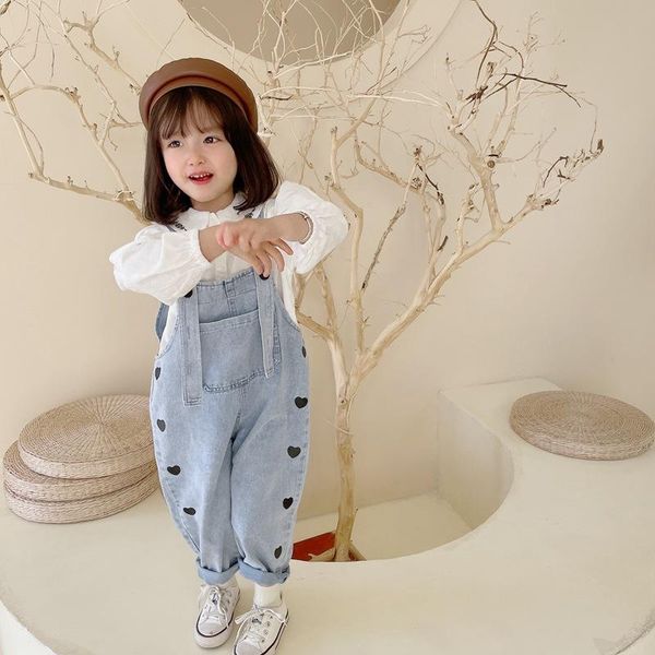 jumpsuits spring autumn cute girls black heart printing loose denim overalls 1-6 years kids soft all-match casual suspender jeans, Blue
jumpsuits spring autumn cute girls black heart printing loose denim overalls 1-6 years kids soft all-match casual suspender jeans, Blue