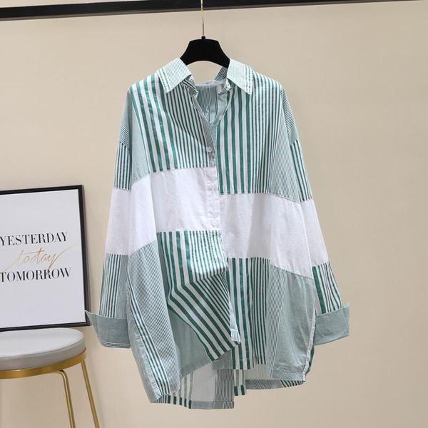 women's blouses & shirts superaen splicing striped turn down collar autumn 2021 fashion loose plus size casual all match top, White
women's blouses & shirts superaen splicing striped turn down collar autumn 2021 fashion loose plus size casual all match top, White