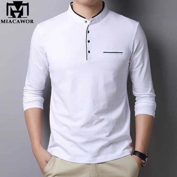 miacawor spring men polo shirt 95% cotton solid color mandarin collar long sleeve polo men slim fit polo homme t805 210707, White;black
miacawor spring men polo shirt 95% cotton solid color mandarin collar long sleeve polo men slim fit polo homme t805 210707, White;black