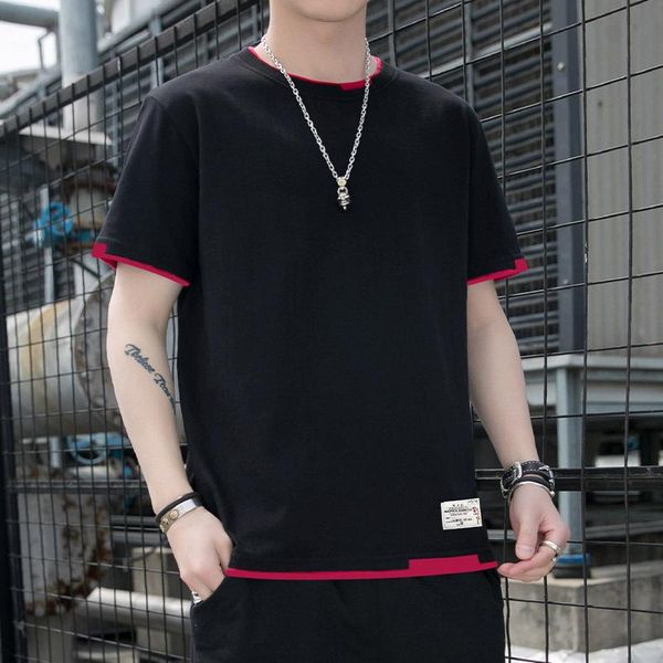 men's t-shirts short sleeve t-shirt summer 2021 korean fashion half brand clothes cotton men, White;black
men's t-shirts short sleeve t-shirt summer 2021 korean fashion half brand clothes cotton men, White;black