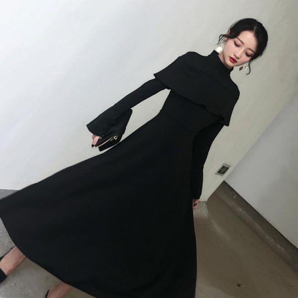 casual dresses autumn winter chic retro black dress 2021 women's waist large size long-sleeved long xa311, Black;gray
casual dresses autumn winter chic retro black dress 2021 women's waist large size long-sleeved long xa311, Black;gray