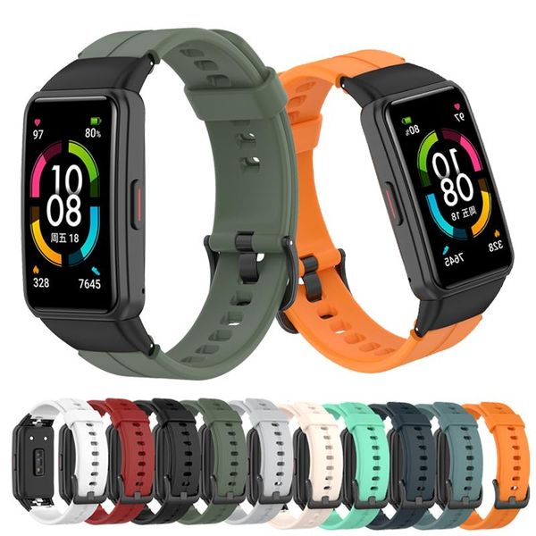 watch bands 16mm split silicone strap for huawei band6 smartwatch accessories watchband bracelet honor band 6 sport replacement correa, Black;brown 
watch bands 16mm split silicone strap for huawei band6 smartwatch accessories watchband bracelet honor band 6 sport replacement correa, Black;brown