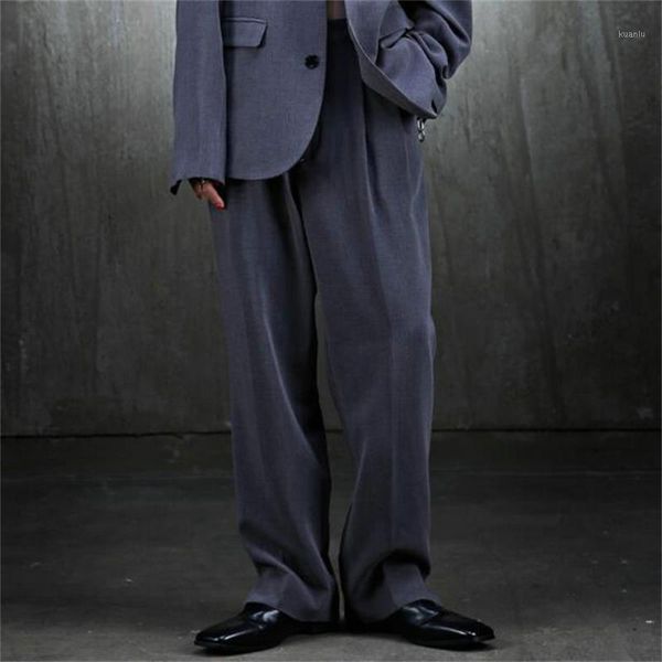 men's pants casual suit korea fashion brand autumn solid color quilted straight loose trousers, Black
men's pants casual suit korea fashion brand autumn solid color quilted straight loose trousers, Black