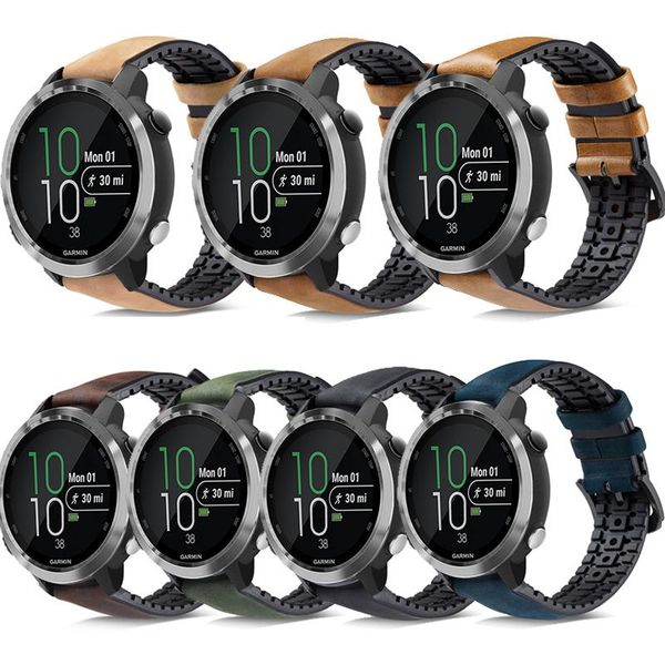 watch bands 20mm 22mm genuine leather silicone strap band for garmin forerunner 645 645m 245 245m venu sq vivoactive 3 wristband, Black;brown
watch bands 20mm 22mm genuine leather silicone strap band for garmin forerunner 645 645m 245 245m venu sq vivoactive 3 wristband, Black;brown