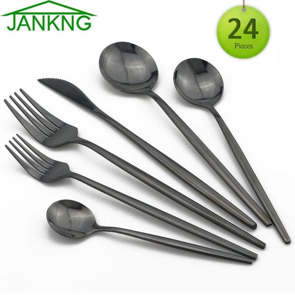 dinnerware sets 24pcs cutlery set colorful tableware knife fork spoon dinner black kitchen silverware 304 stainless steel
dinnerware sets 24pcs cutlery set colorful tableware knife fork spoon dinner black kitchen silverware 304 stainless steel