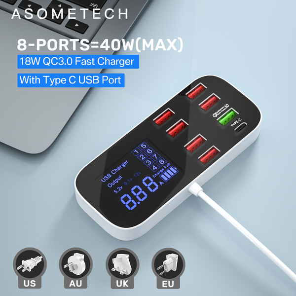 8 port usb charger hub quick charge 3.0 led display multi usb charging station 40w mobile phone deskwall home eu plug
8 port usb charger hub quick charge 3.0 led display multi usb charging station 40w mobile phone deskwall home eu plug