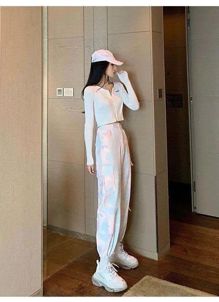 women's pants & capris korean autumn harajuku casual cargo high waist pocket overalls tie feet loose trousers dye straight harem, Black;white
women's pants & capris korean autumn harajuku casual cargo high waist pocket overalls tie feet loose trousers dye straight harem, Black;white