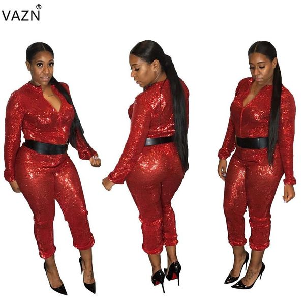 women's jumpsuits & rompers vazn 2021 spring special design women shining solid o-neck full sleeve sequined skinny romper lls0242, Black;white
women's jumpsuits & rompers vazn 2021 spring special design women shining solid o-neck full sleeve sequined skinny romper lls0242, Black;white