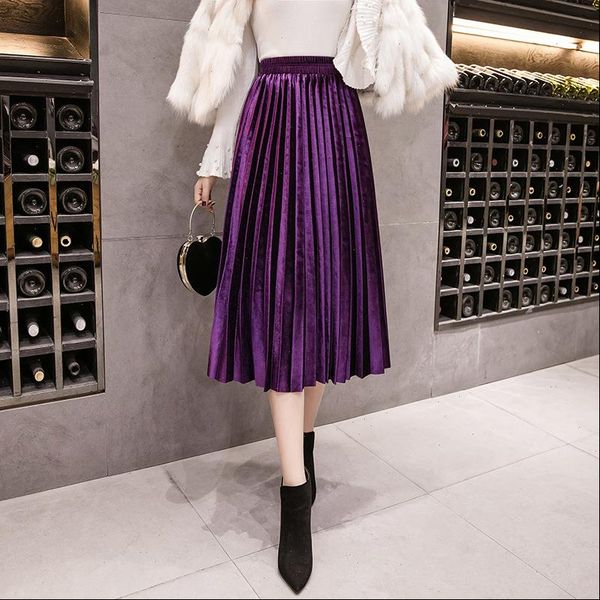 autumn vintage suede velvet pleated skirts women 2021 solid high waist long skirt slim large swing a line faldas mujer, Black
autumn vintage suede velvet pleated skirts women 2021 solid high waist long skirt slim large swing a line faldas mujer, Black