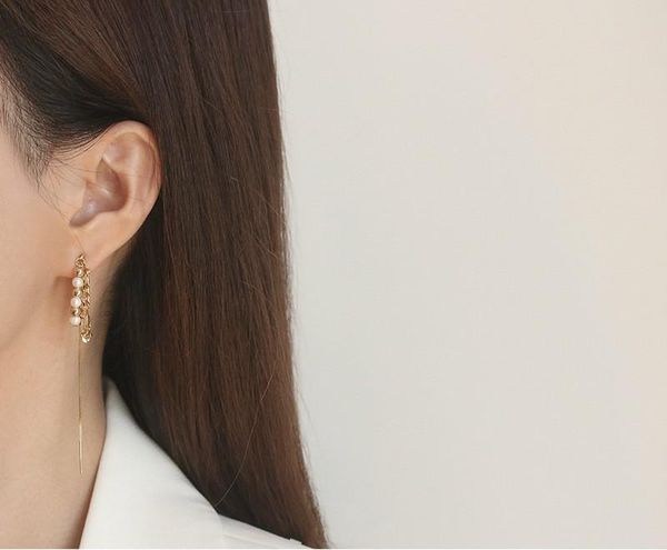chain pearl round bead splicing tassel earrings for women creative minority temperament light luxury long jewelry, Silver
chain pearl round bead splicing tassel earrings for women creative minority temperament light luxury long jewelry, Silver