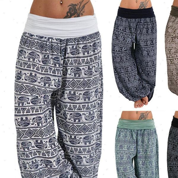 women boho elephant print yoga low waist long pants loose baggy bloomer trousers low waist elephant print, Black;white
women boho elephant print yoga low waist long pants loose baggy bloomer trousers low waist elephant print, Black;white