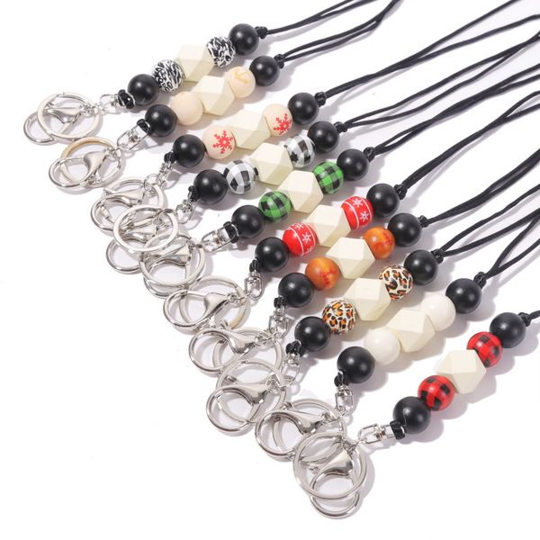 leopard wood beads lanyard necklace keychain badge clip keyrings long necklaces for women girls sweater chain dhl, Silver
leopard wood beads lanyard necklace keychain badge clip keyrings long necklaces for women girls sweater chain dhl, Silver