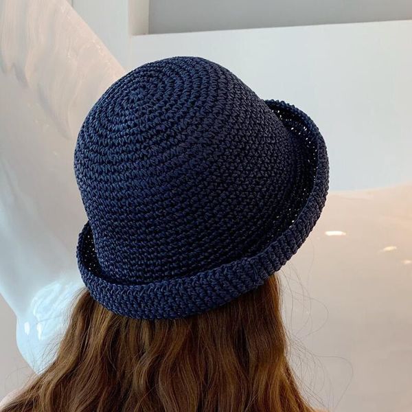 wide brim hats elegant lady beach cap foldable floppy straw hat handmade crochet sun caps summer bucket for women, Blue;gray
wide brim hats elegant lady beach cap foldable floppy straw hat handmade crochet sun caps summer bucket for women, Blue;gray