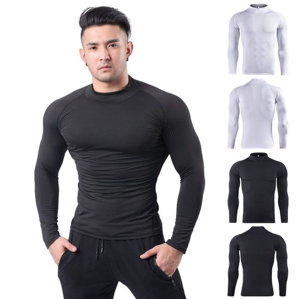 2021 new workout clothes men's stretch turtleneck quick-drying tights outdoor yoga running long sleeve sports clothing, White;red
2021 new workout clothes men's stretch turtleneck quick-drying tights outdoor yoga running long sleeve sports clothing, White;red