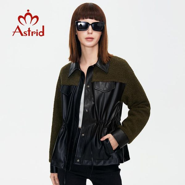 women's leather & faux astrid 2021 jacket warm trench coat clothing for girls with woolen fabric stitching parkas woman outerwear, Black
women's leather & faux astrid 2021 jacket warm trench coat clothing for girls with woolen fabric stitching parkas woman outerwear, Black