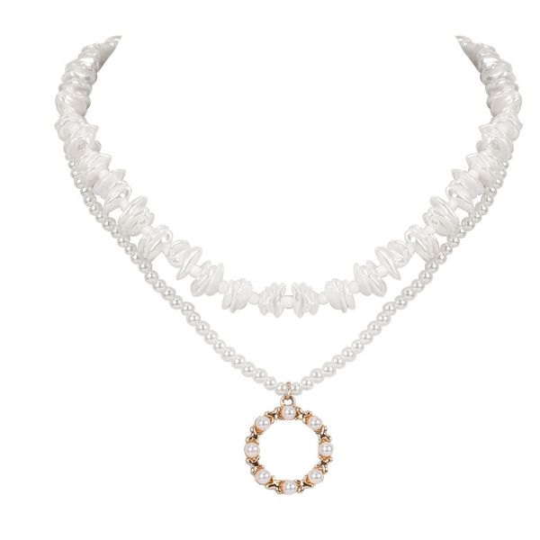 retro fashion golden alloy ring pendant necklaces special-shaped pearl designer personality mix and match handmade clavicle chain multi-laye, Silver
retro fashion golden alloy ring pendant necklaces special-shaped pearl designer personality mix and match handmade clavicle chain multi-laye, Silver