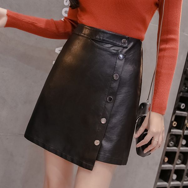 women's skirts 2021 autumn and winter new high-waisted body of washed plutonium leather the line hip skirt 089n, Black
women's skirts 2021 autumn and winter new high-waisted body of washed plutonium leather the line hip skirt 089n, Black
