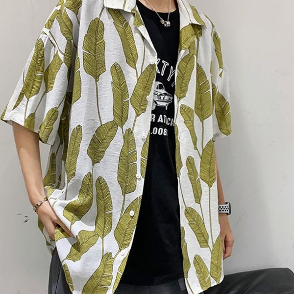 men's casual shirts summer hawaiian fashion printed men streetwear korean loose short-sleeved mens floral, White;black
men's casual shirts summer hawaiian fashion printed men streetwear korean loose short-sleeved mens floral, White;black