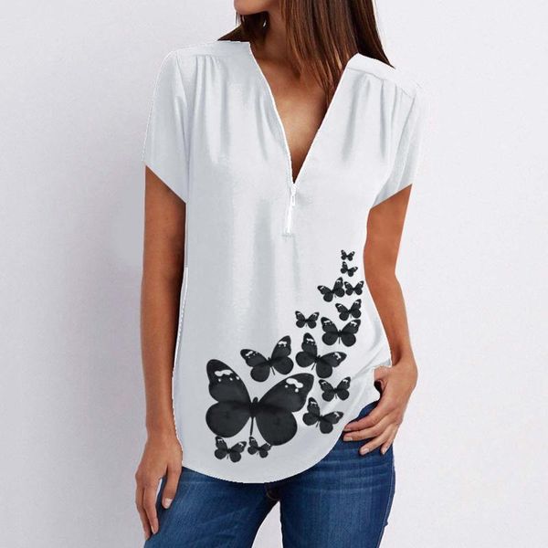women's blouses & shirts casual loose blouse women vintage butterfly print solid color zipper buttons oversized v-neck pullover, White
women's blouses & shirts casual loose blouse women vintage butterfly print solid color zipper buttons oversized v-neck pullover, White