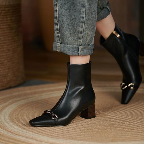 boots 2021 back zipper women ankle genuine leather concise autumn winter high heels pumps est wedding shoes woman, Black
boots 2021 back zipper women ankle genuine leather concise autumn winter high heels pumps est wedding shoes woman, Black