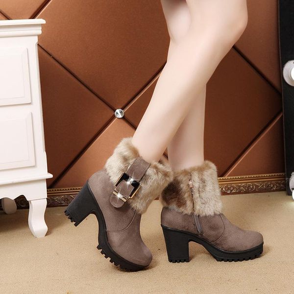 boots tube short women 2021 plush snow winter women's shoes high heel thick versatile, Black
boots tube short women 2021 plush snow winter women's shoes high heel thick versatile, Black
