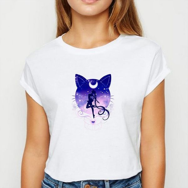 pretty soldier sailor moon men girls and womens loose spring summer harajuku easy matching short sleeve round collar, White;black
pretty soldier sailor moon men girls and womens loose spring summer harajuku easy matching short sleeve round collar, White;black