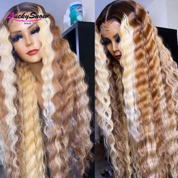 lace wigs ombre highlight blonde colored 613 front wig brazilian remy deep wave part human hair 4x4 closure, Black;brown
lace wigs ombre highlight blonde colored 613 front wig brazilian remy deep wave part human hair 4x4 closure, Black;brown