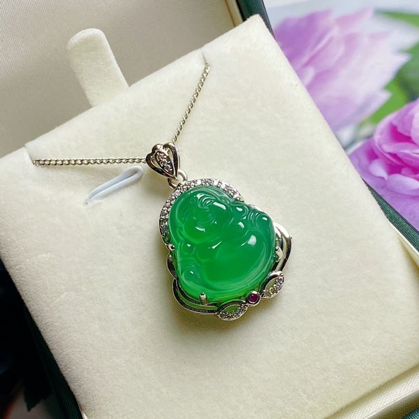 natural ice seed chrysoprase buddha pendant laughs at buddha yang green maitreya necklace, Silver
natural ice seed chrysoprase buddha pendant laughs at buddha yang green maitreya necklace, Silver
