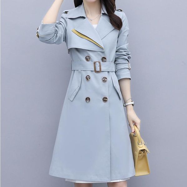 2021 autumn korean slim mid length coat women new arrival double breasted belted trench coat female casual solid office outwear, Tan;black
2021 autumn korean slim mid length coat women new arrival double breasted belted trench coat female casual solid office outwear, Tan;black