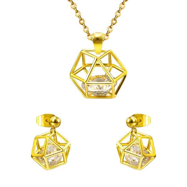 earrings & necklace luxukisskids arrival jewelry sets gold color zircon stainless steel designer shape with set chain, Silver
earrings & necklace luxukisskids arrival jewelry sets gold color zircon stainless steel designer shape with set chain, Silver